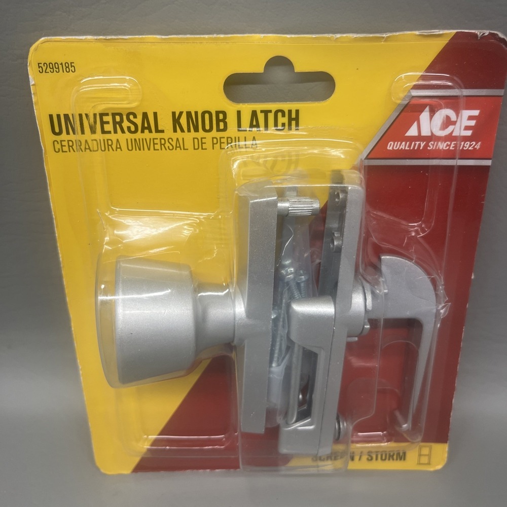 NEW ACE Universal Knob Latch Aluminum Satin Silver, MPN 5299185